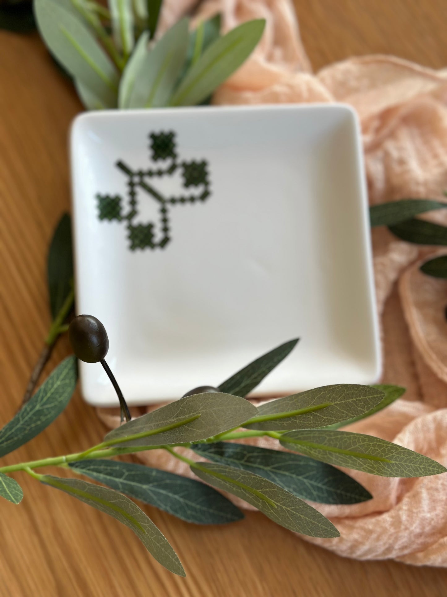 Stitched In Stone Square Plate