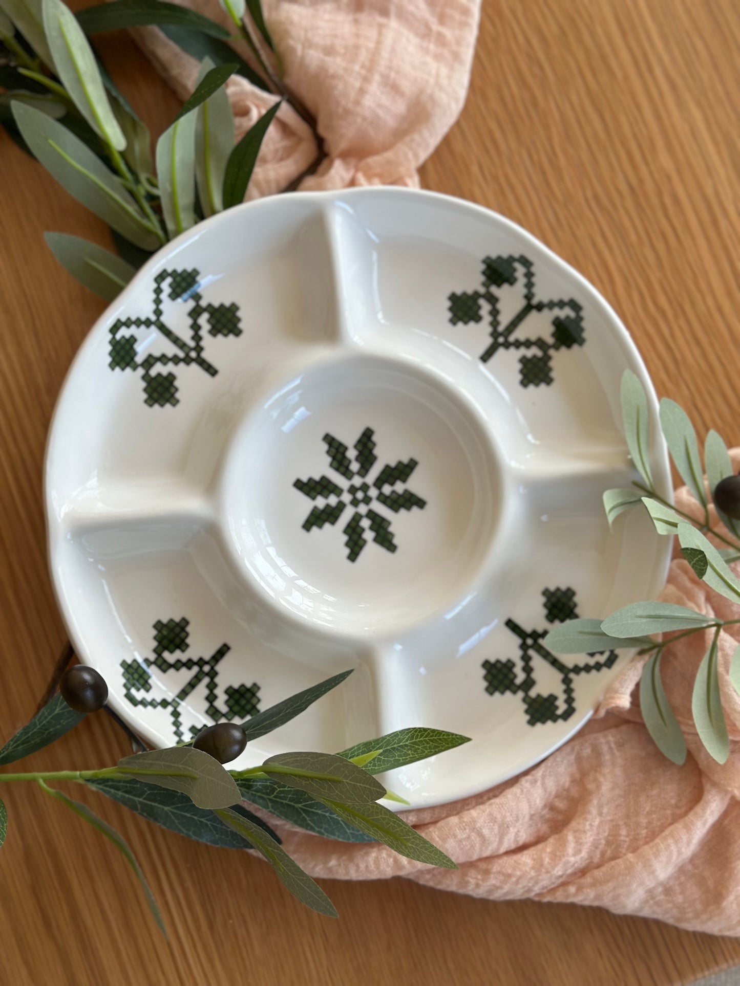 Stitched In Stone Mezze Appetizer Plate – 5-Part