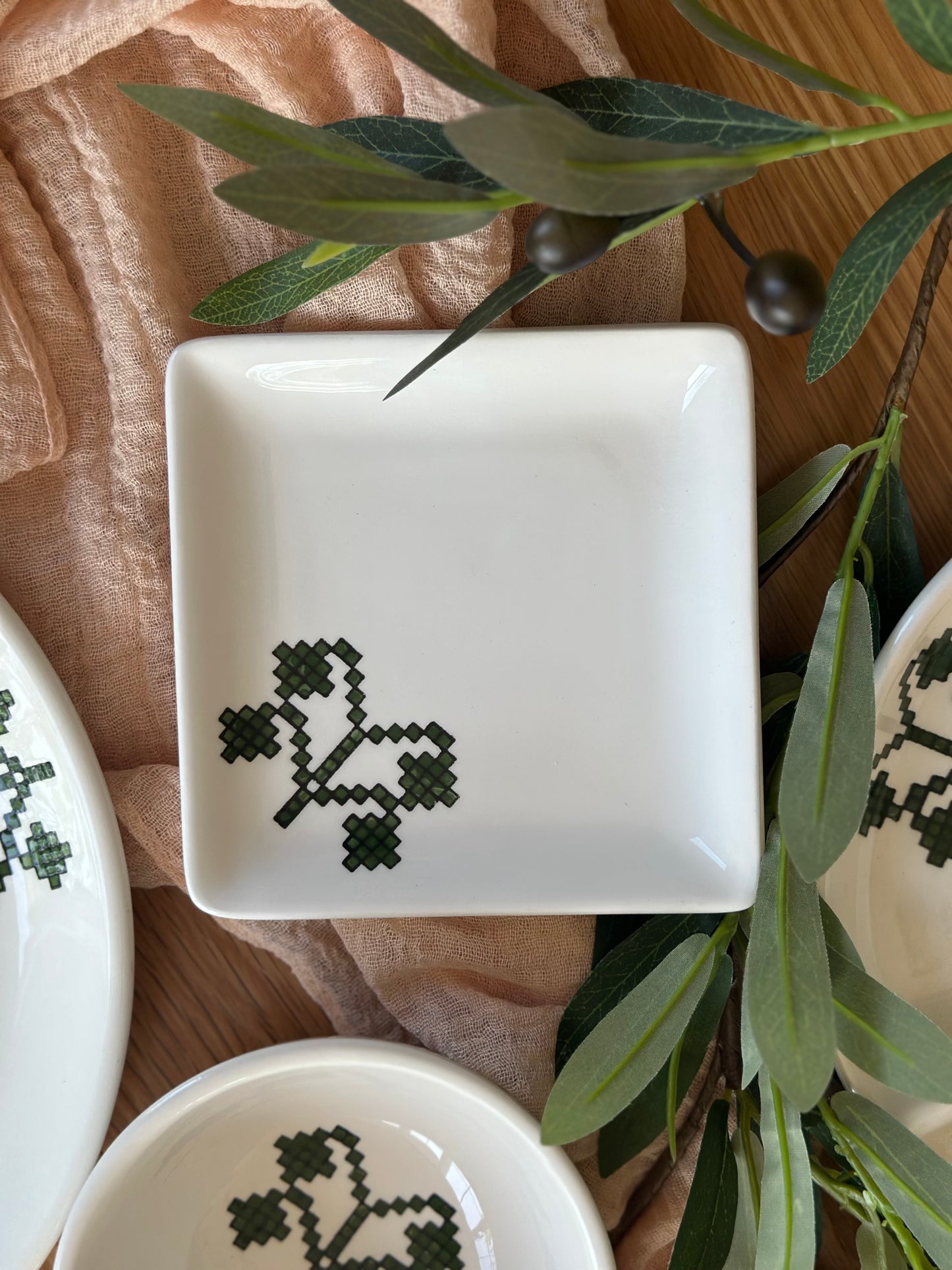 Stitched In Stone Square Plate