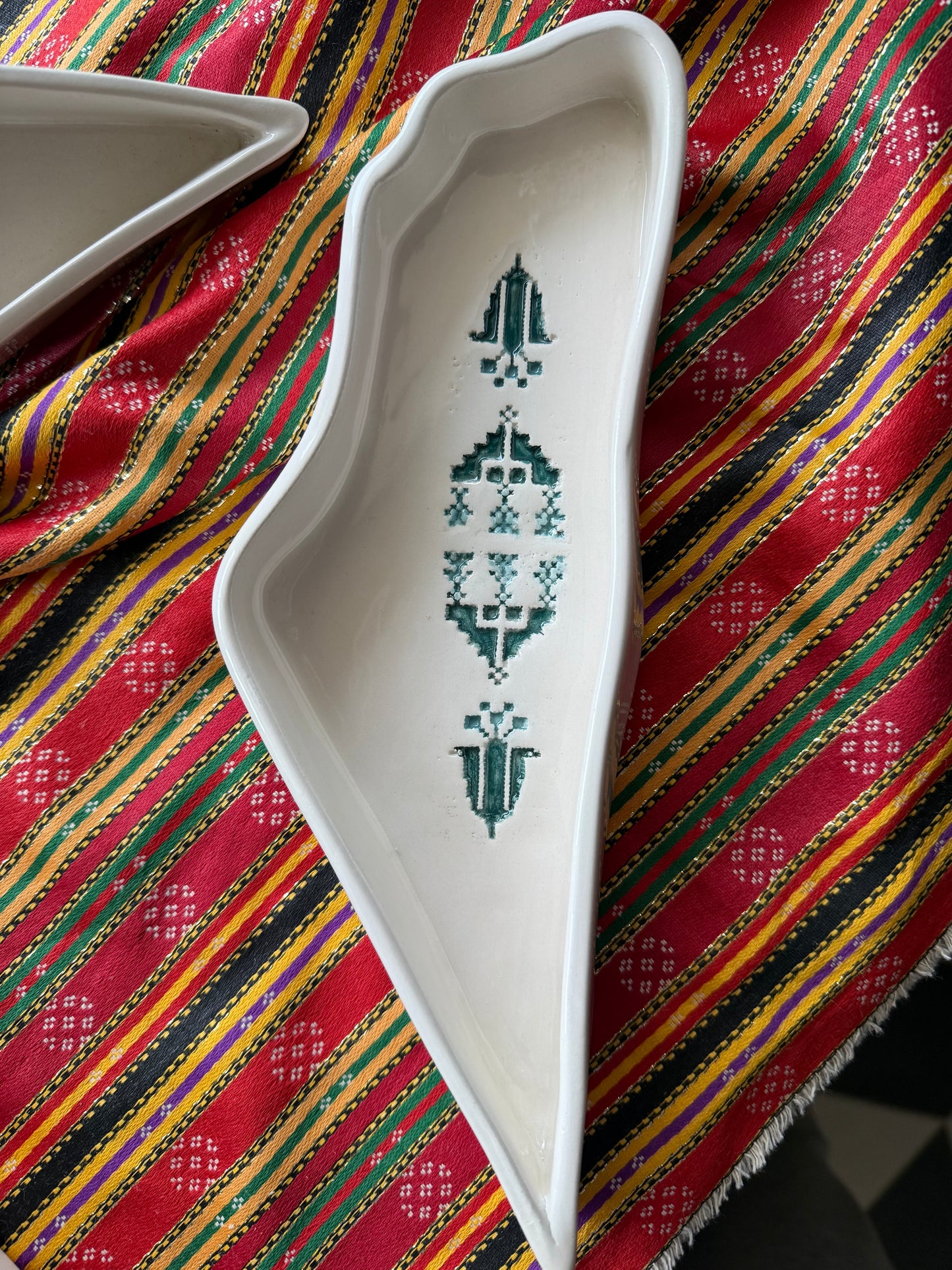 Etched in Clay: Ceramic Palestine Dish Turquoise