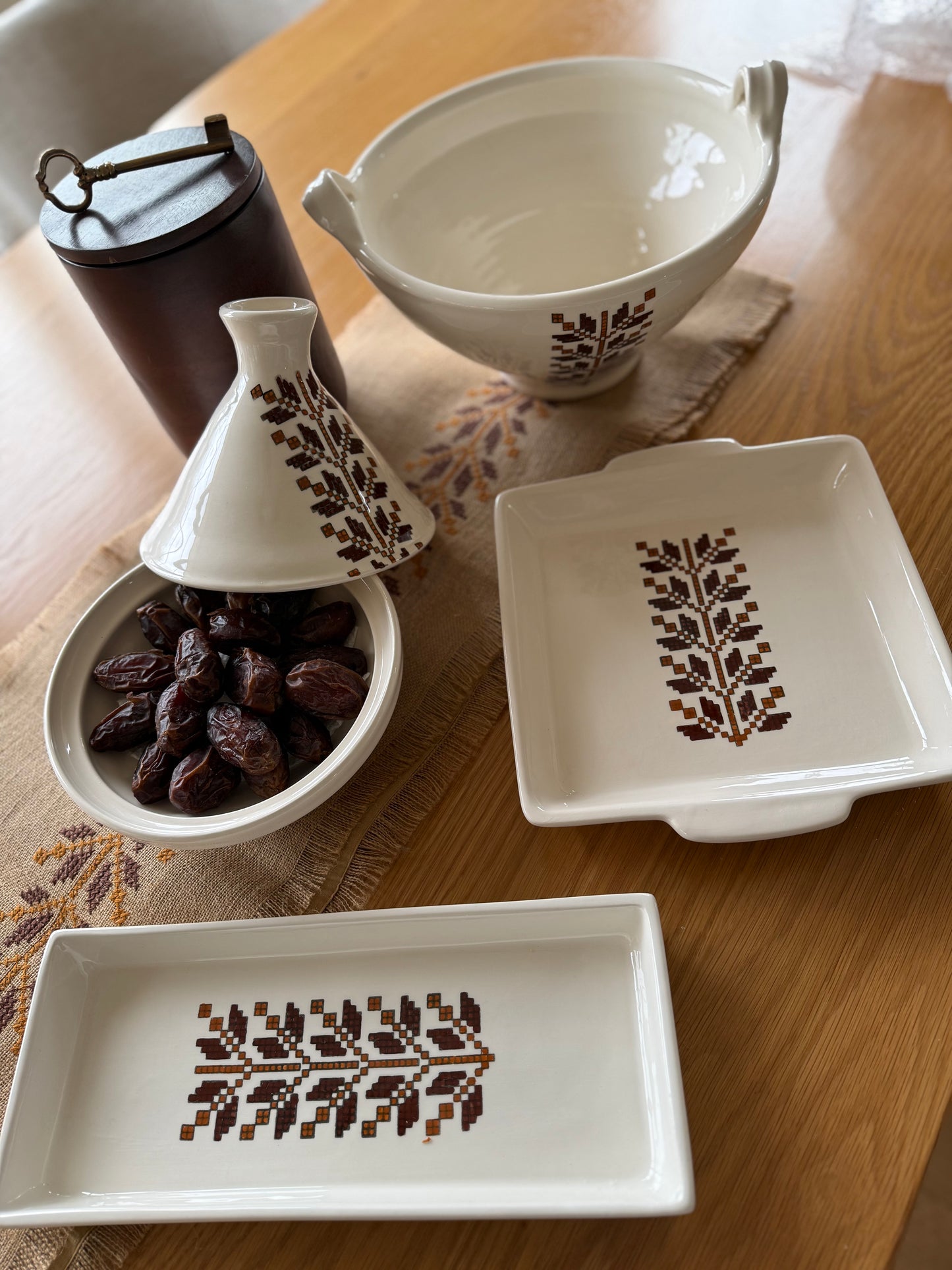 Stitched in Stone Square Serving Platter