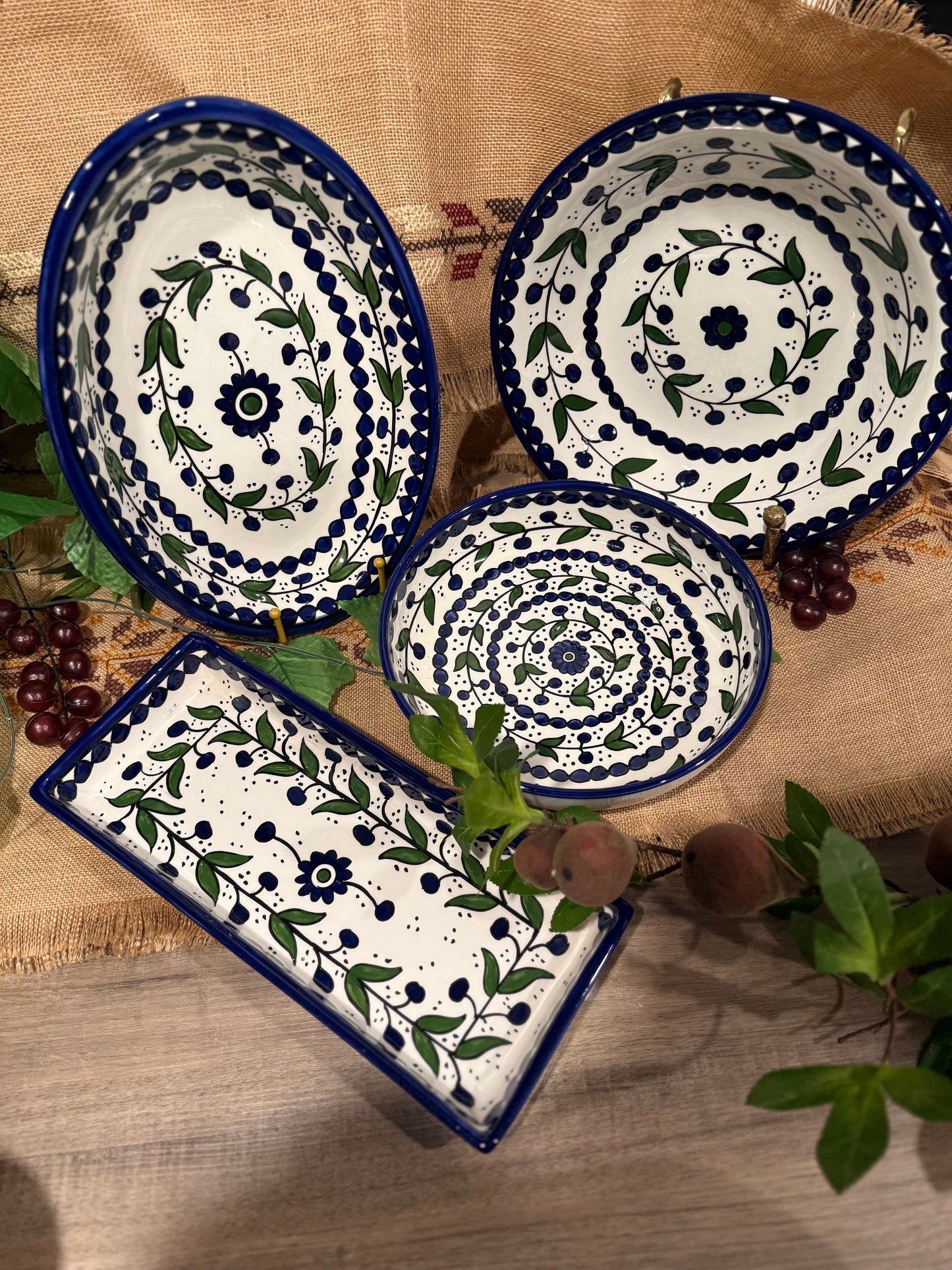 Teal Vine Collection – 4 Piece Set