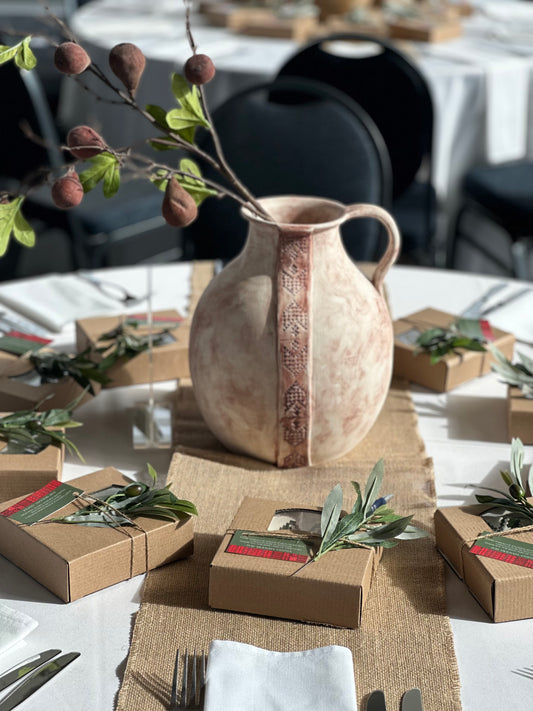 Vase Burgundy Stripe Motif