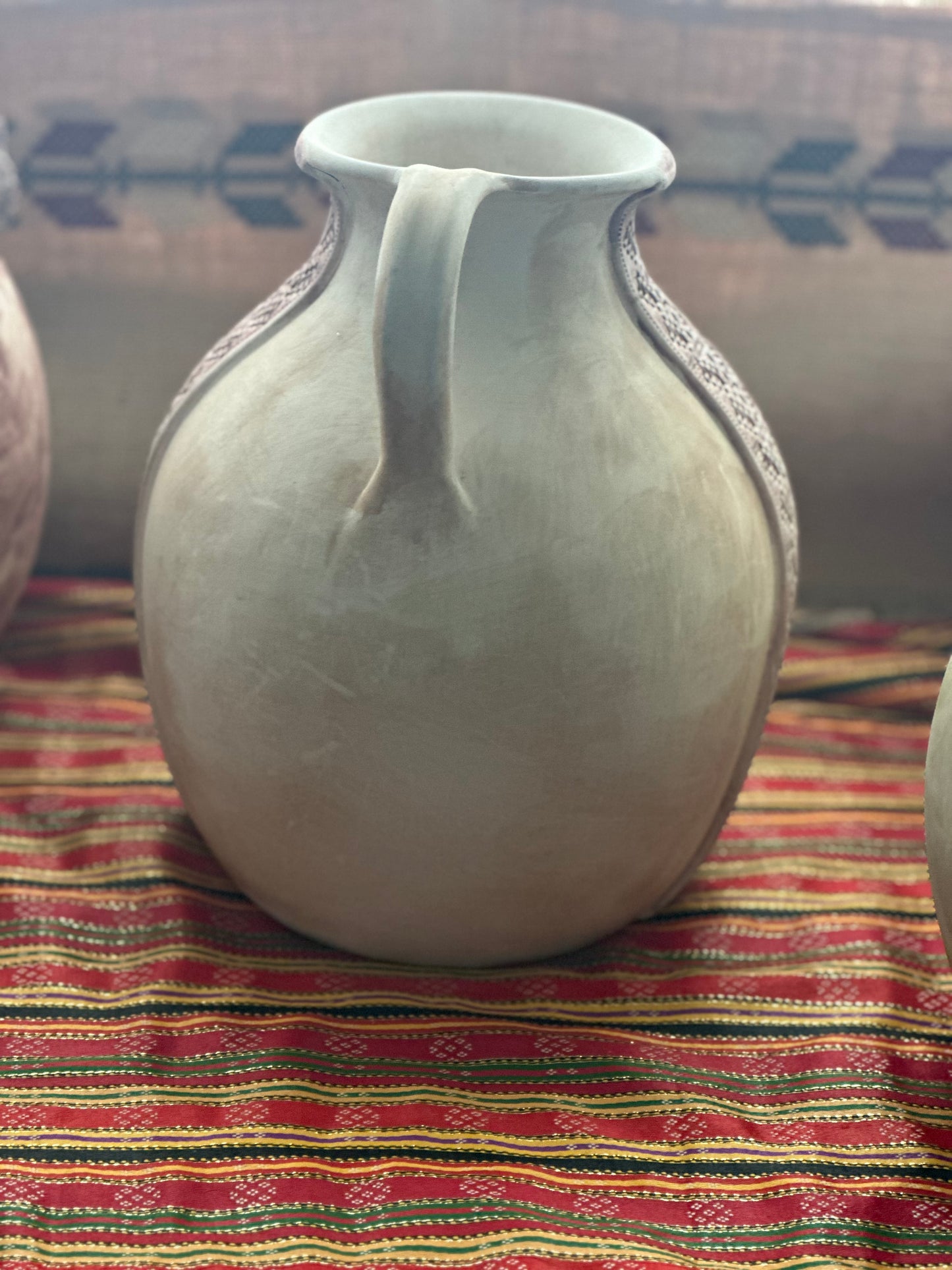 Vase Burgundy Stripe Motif