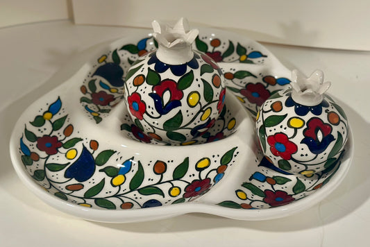 Hand-Painted Serving & Pomegranate Set