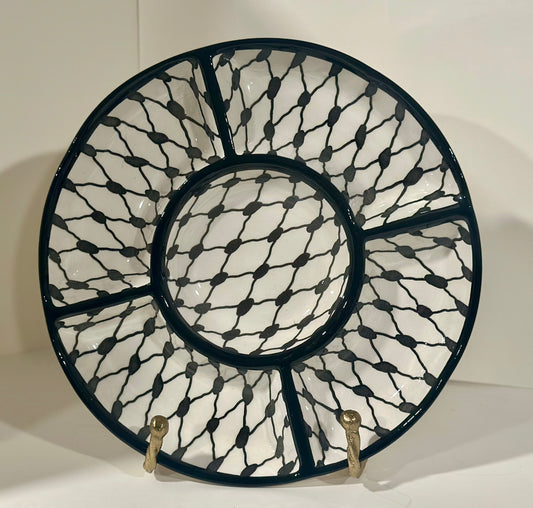 Hand-Painted Keffiyeh Mezza Platter