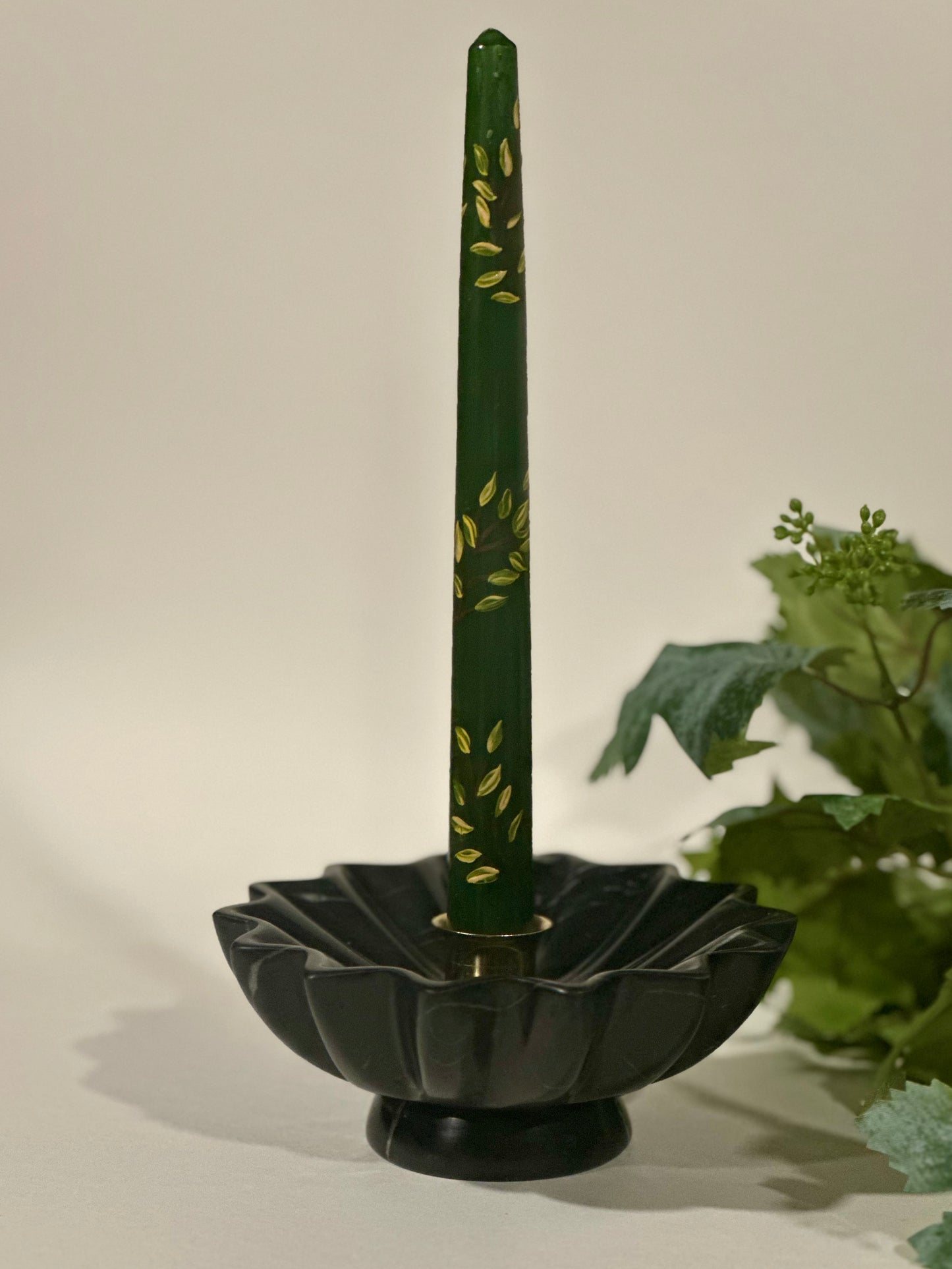 Black Marble Candle Holder