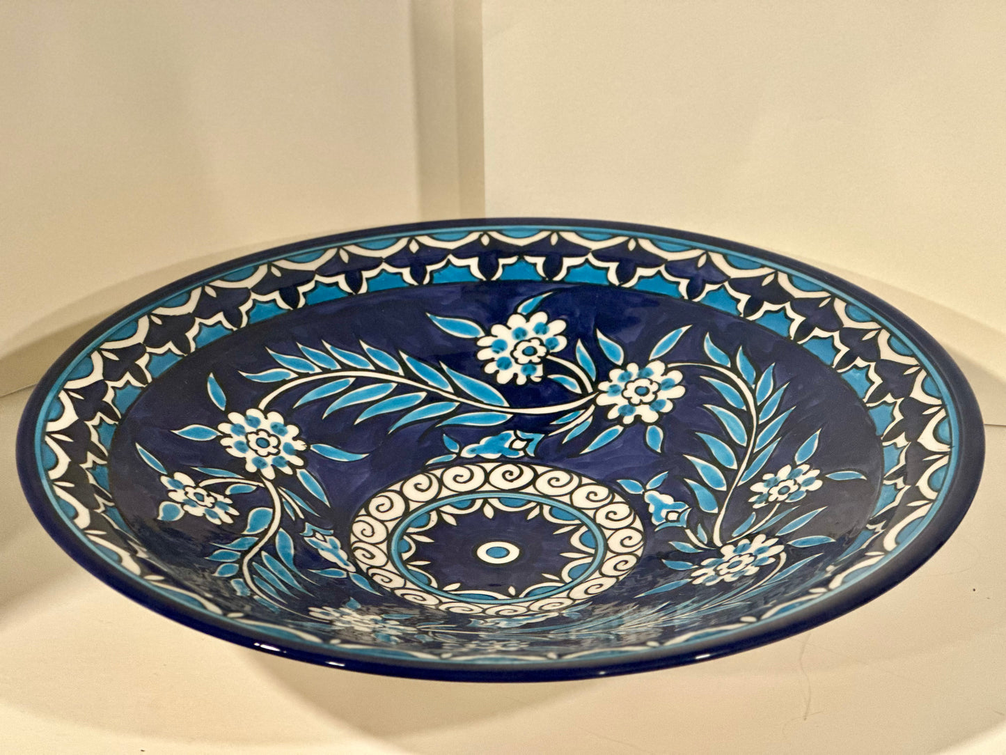 Hebron Hand-Painted Large Bowl & Platter Set