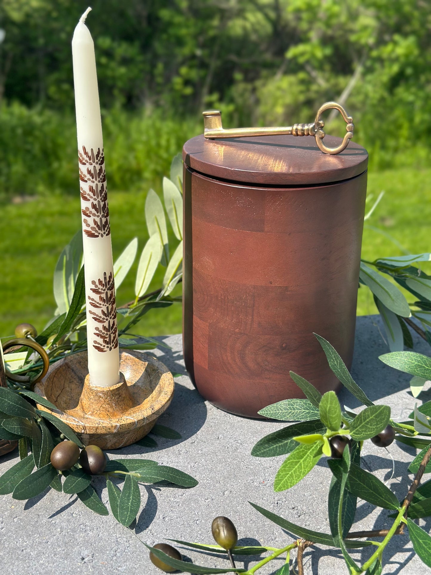 Hand painted Pillar Candles: Tatreez
