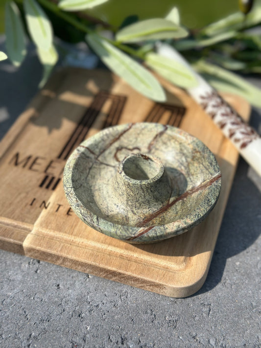 Olive Marble Candle Holder