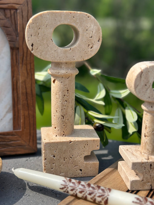 Travertine Key Candle Holder Tall – Key Collection