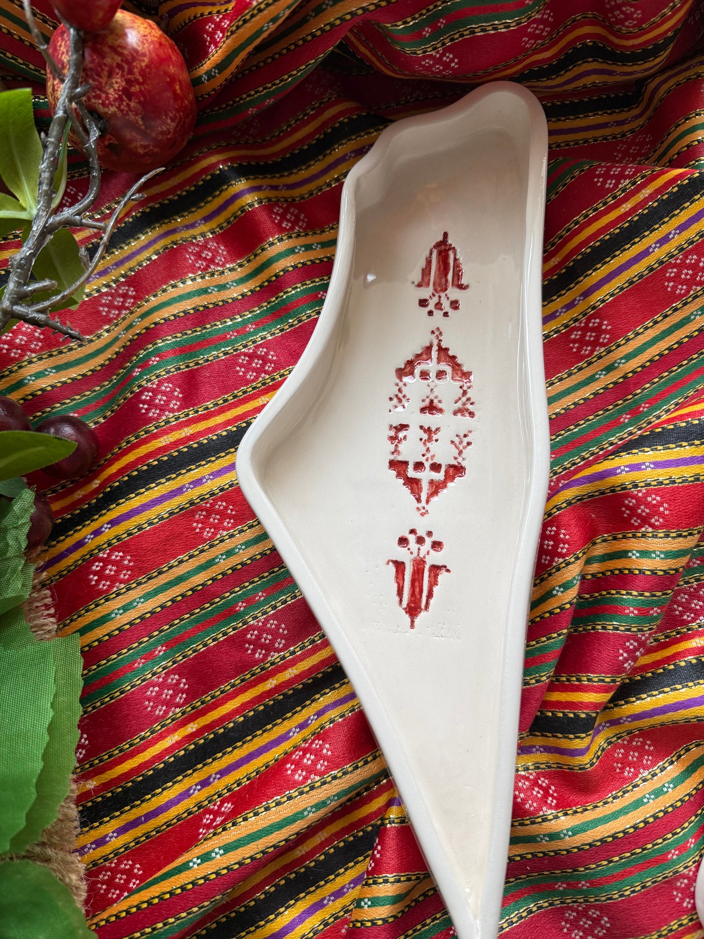 Etched in Clay: Ceramic Palestine Dish Red