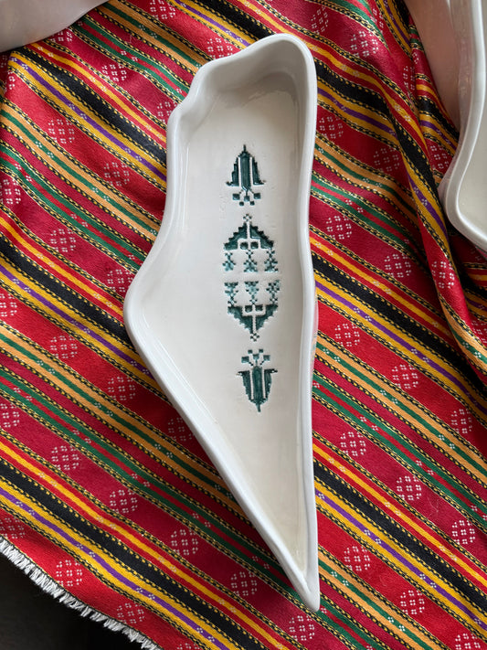 Etched in Clay: Ceramic Palestine Dish Turquoise