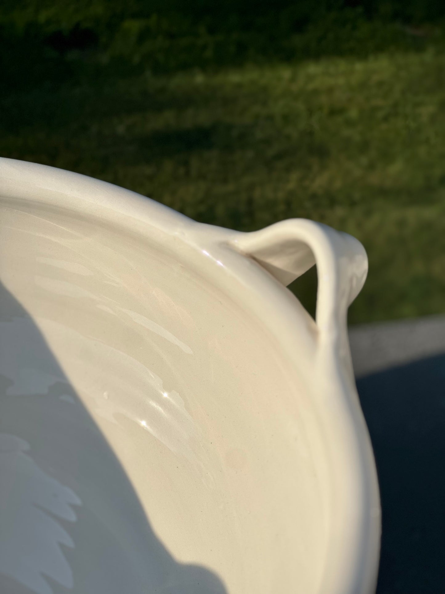 Large Serving Bowl: Brown Tatreez-Stitched in Stone