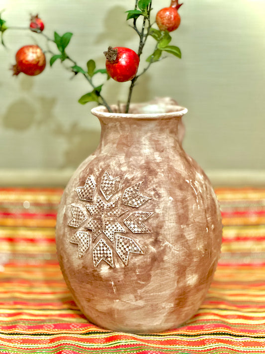 Burgundy Vase: Star Motif