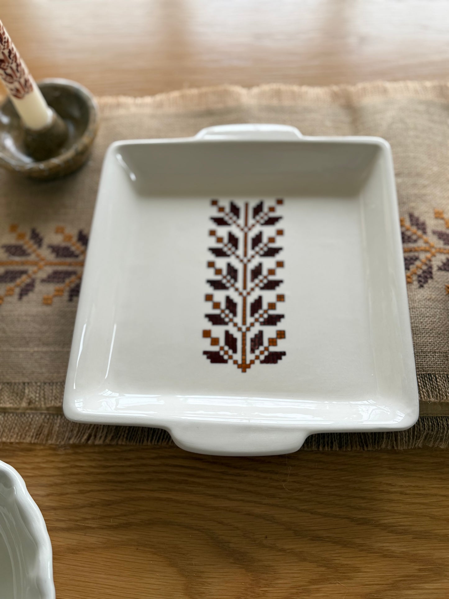 Stitched in Stone Square Serving Platter