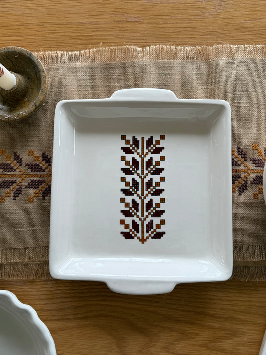 Stitched in Stone Square Serving Platter