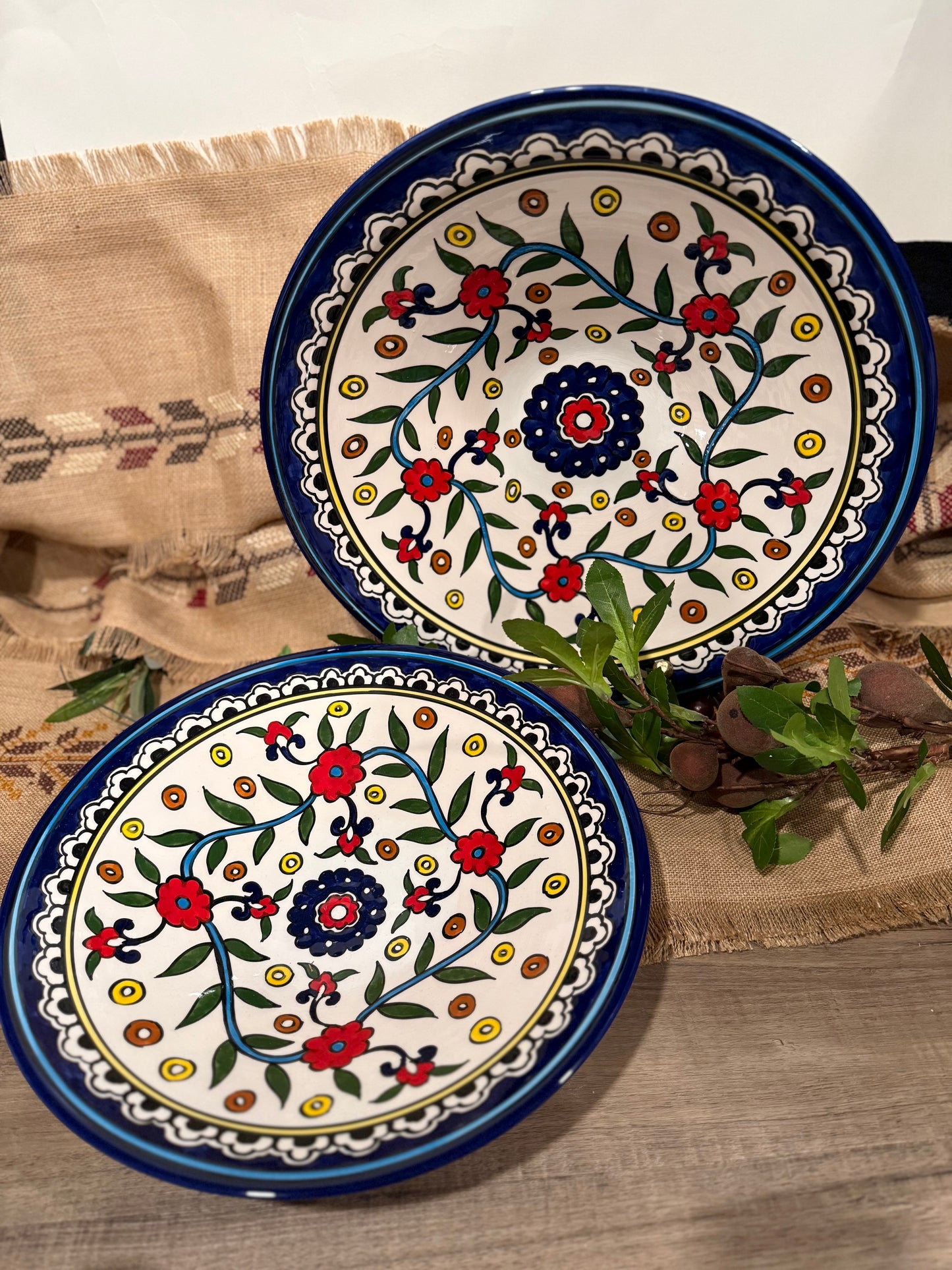 Oversized Hand-Printed Platters