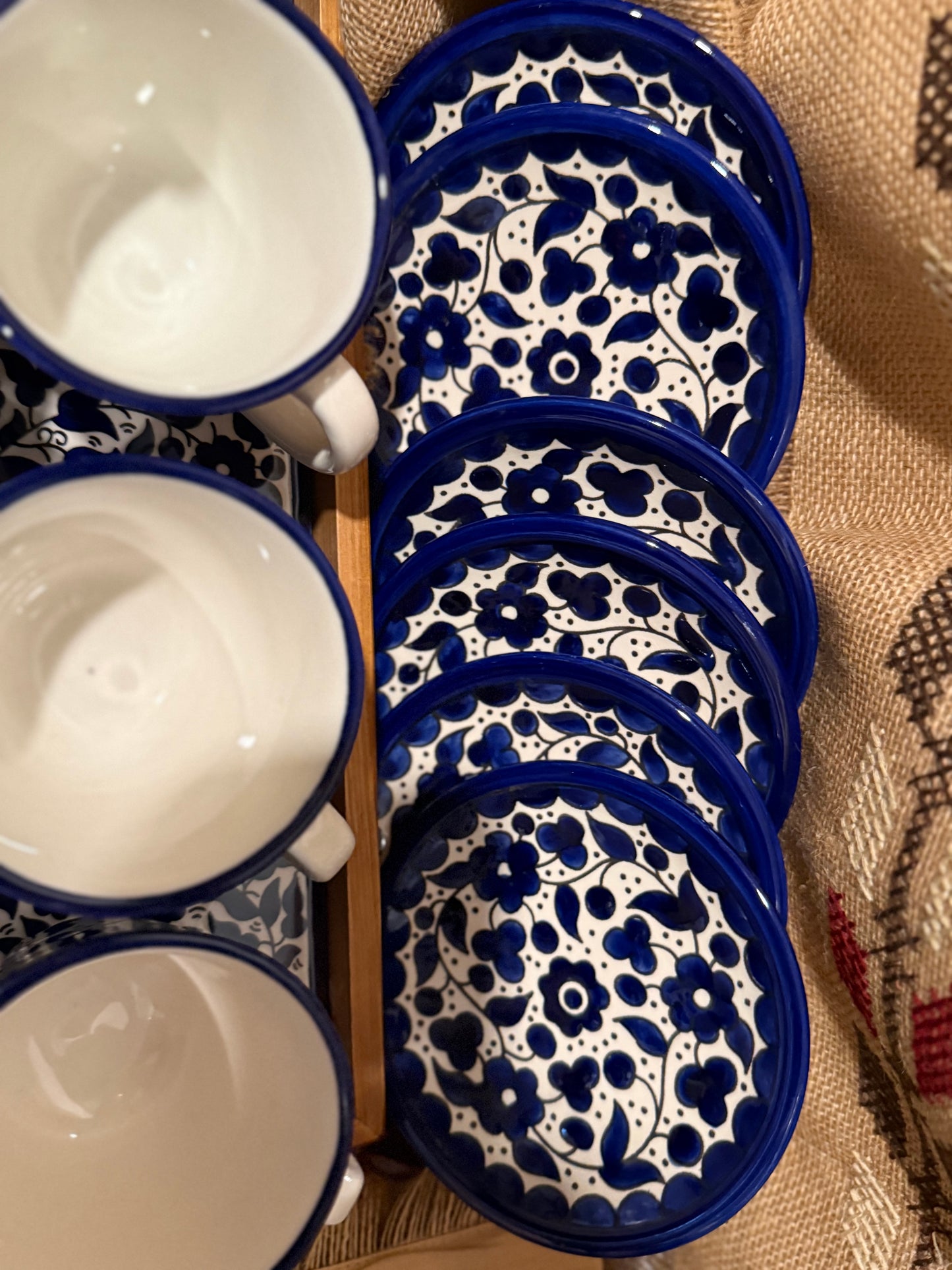 Handcrafted Blue & White Tea Set