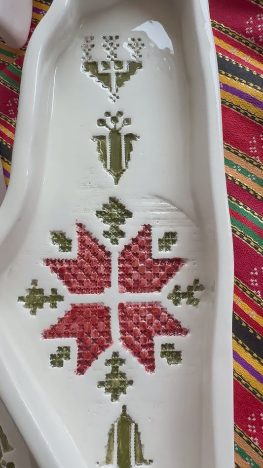 Etched in Clay: Ceramic Palestine Dish Red/Green Star